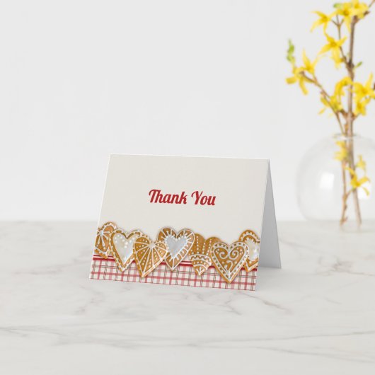 クリスマスハートCookie | Plaidありがとう カード (黄色い花)