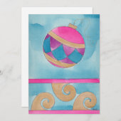 クリスマスハーレキンオーナメント – フラットクリスマスカード 案内状 (正面/裏面)