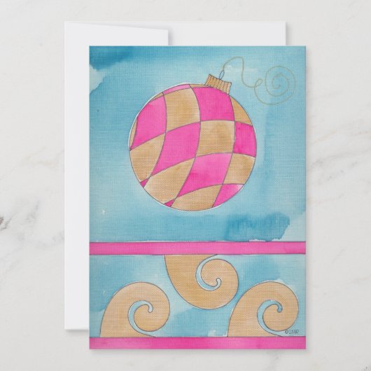 クリスマスハーレキンオーナメント – フラットクリスマスカード 案内状 (正面)