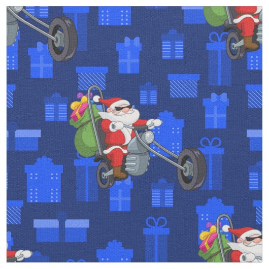 クリスマスバイクもしくは自転車に乗る人サンタ ファブリック (クローズアップ)