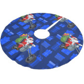 クリスマスバイクもしくは自転車に乗る人サンタ ブラッシュドポリエステルツリースカート (アングル)