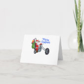 クリスマスバイクもしくは自転車に乗る人サンタ 招待状 (裏面)