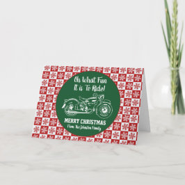 クリスマスバイクオーおもしろい雪片 カード