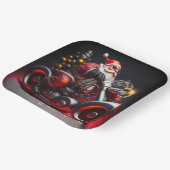 クリスマスバイクバイクもしくは自転車に乗る人サンタ ペーパープレート (傾斜あり)