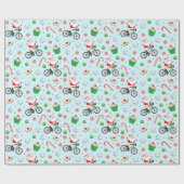 クリスマスバイク乗り ラッピングペーパー (フラット)
