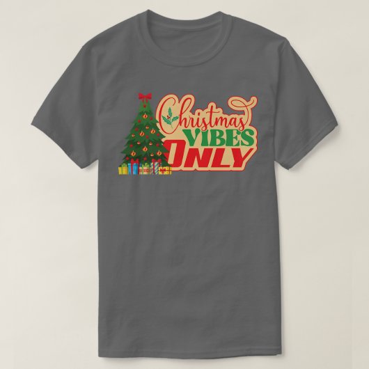 クリスマスバイブのみクリスマスサンタクロース雪広告 Tシャツ (デザイン正面)