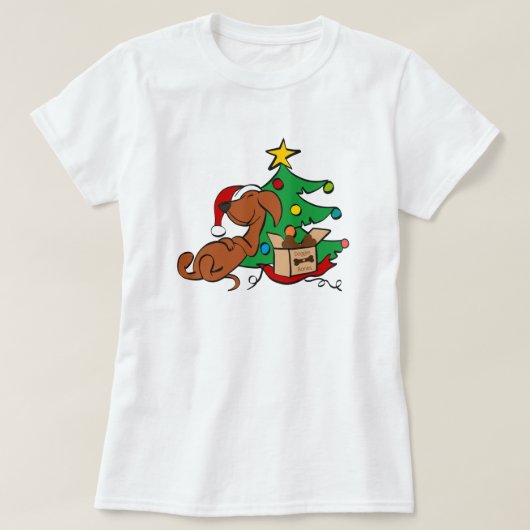 クリスマスバイブダシュント犬Tシャツ Tシャツ (デザイン正面)