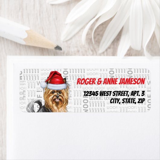 クリスマスバイワーテリアドッグホリデーアドレス ラベル (インサイチュ)