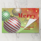 クリスマスバウズトゥリンリンライト紙ランチョンマット ペーパーパッド (折り畳み)