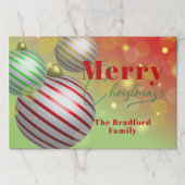 クリスマスバウズトゥリンリンライト紙ランチョンマット ペーパーパッド (正面)