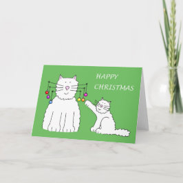クリスマスバウビーズキャットと子猫 シーズンカード