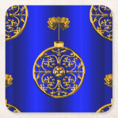 クリスマスバウブオンブルー スクエアペーパーコースター