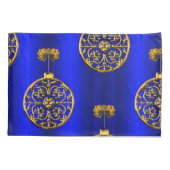 クリスマスバウブオンブルー 枕カバー (裏面)