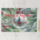 クリスマスバウブルとパインブランチ紙ランチョンマット ペーパーパッド (インサイチュ)