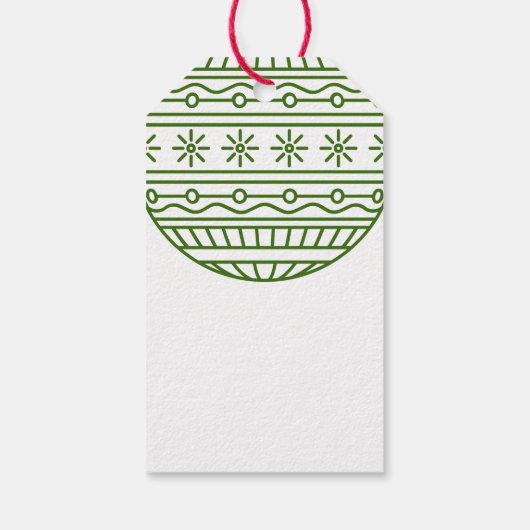 クリスマスバウブルと緑の季節のご挨拶 ギフトタグ (裏面)