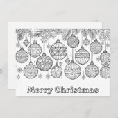 クリスマスバウブルの色オーナメントかわいい色 シーズンカード (正面/裏面)