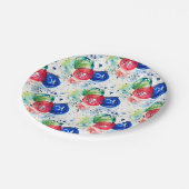クリスマスバウブルウォータカラーオーナメントプレート ペーパープレート (アングル)