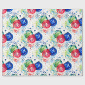 クリスマスバウブルウォーターカラーラッピング紙 ラッピングペーパー (フラット)