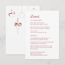 クリスマスバウブルオーナメントウィンターレッド エンクロージャーカード