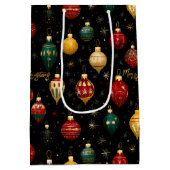 クリスマスバウブルオーナメントブライト ミディアムペーパーバッグ (裏面)