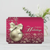 クリスマスバウブルクリスマスパーティの招待状 招待状 (スタンド正面)