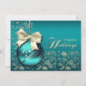 クリスマスバウブルクリスマスホリデーパーティー 招待状 (正面)