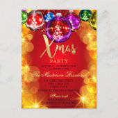 クリスマスバウブルズホリデークリスマスパーティの招待状 ポストカード (正面)