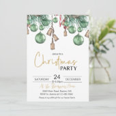 クリスマスバウブルズホリデーディナーパーティの招待状 招待状 (スタンド正面)