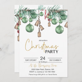 クリスマスバウブルズホリデーディナーパーティの招待状 招待状