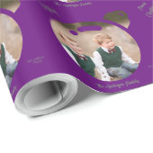 クリスマスバウブルパープルに写真をアップロード ラッピングペーパー (ロールコーナー)