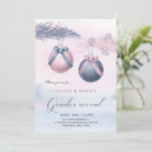 クリスマスバウブルホリデージェンダーリビール招待状 招待状 (スタンド正面)