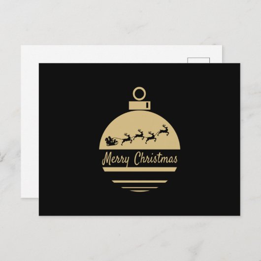 クリスマスバウブルメリークリスマス ポストカード (正面/裏面)