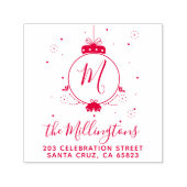 クリスマスバウブルモノグラム差出人住所 セルフインキングスタンプ (デザイン)