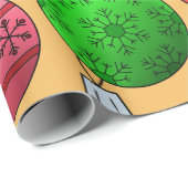 クリスマスバウブルラッピング紙 ラッピングペーパー (ロールコーナー)