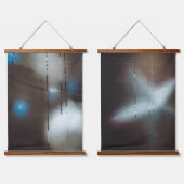 クリスマスバウブル付きの暗いミステッド窓 吊り下げ型タペストリー (ダブル)