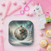 クリスマスバウブル紙プレート ペーパープレート (パーティー)