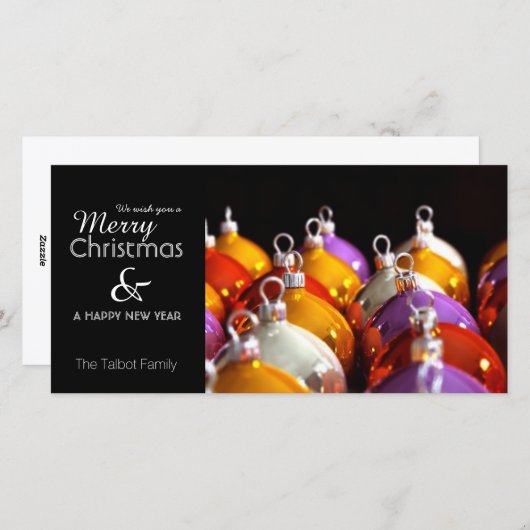 クリスマスバウリーパーソナライズされたグリーティングフォトC シーズンカード (正面/裏面)