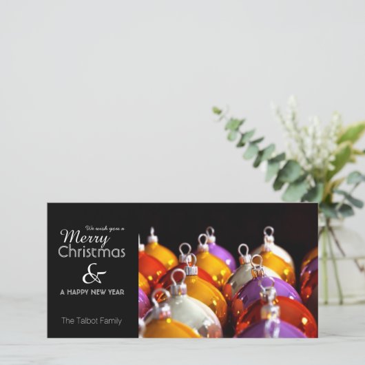 クリスマスバウリーパーソナライズされたグリーティングフォトC シーズンカード (スタンド正面)