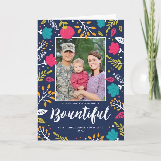 クリスマスバウンティホリディフォールディングカード 招待状 (正面)