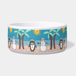 クリスマスバケーションペンギンと雪だるま ボウル