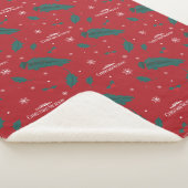 クリスマスバケーションホリーパターン シェルパブランケット (3/4)