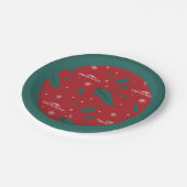 クリスマスバケーションホリーパターン ペーパープレート (アングル)