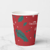 クリスマスバケーションホリーパターン 紙コップ (裏面)