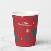 クリスマスバケーションホリーパターン 紙コップ (左)