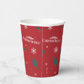 クリスマスバケーションホリーパターン 紙コップ (右)