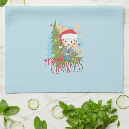 クリスマスバケーションメリークラークマス キッチンタオル (折り畳み)