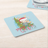 クリスマスバケーションメリークラークマス スクエアペーパーコースター (アングル)