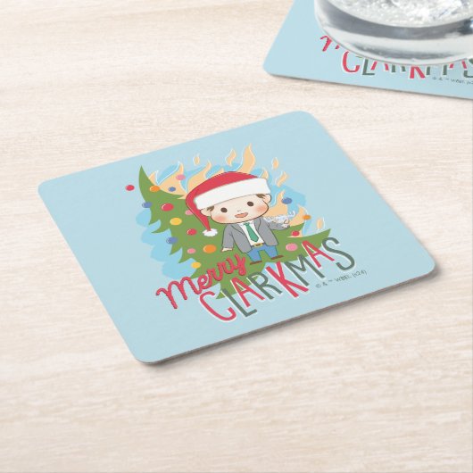 クリスマスバケーションメリークラークマス スクエアペーパーコースター (アングル)