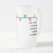 クリスマスバケーション引用文ビールマグクリスマスライト フロストグラスビールジョッキ (正面右)