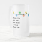 クリスマスバケーション引用文ビールマグクリスマスライト フロストグラスビールジョッキ (正面左)